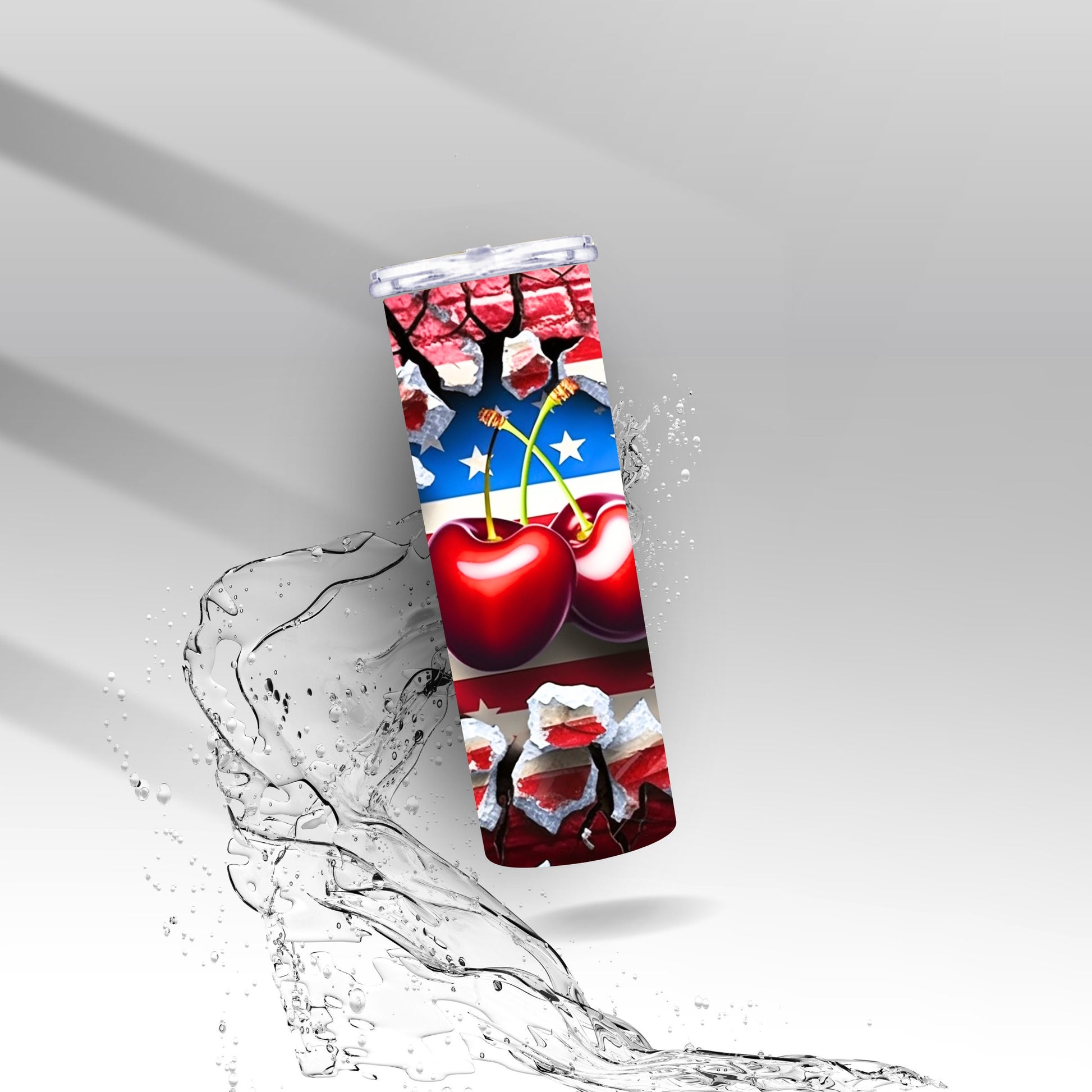 Patriotic Cherries, Sublimation Insulated Tumbler