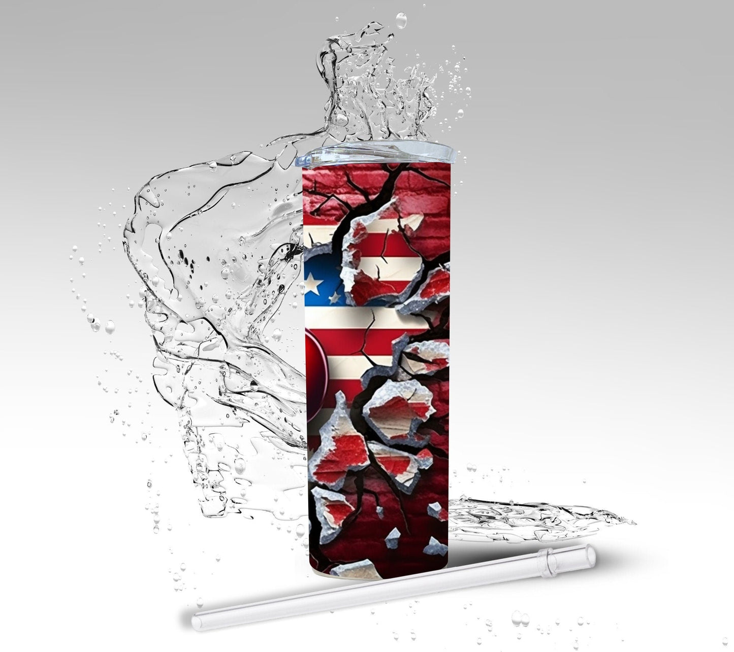 Patriotic Cherries, Sublimated 20 oz Skinny Tumbler