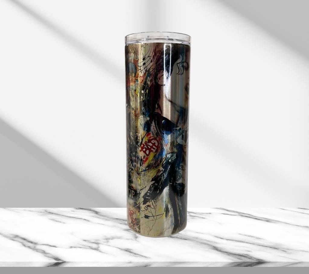 Micheal Jackson King of Pop, Sublimated 20 oz Skinny Tumbler