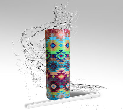 Tribal Aztec, Glitter Epoxy 20 oz Skinny Tumbler