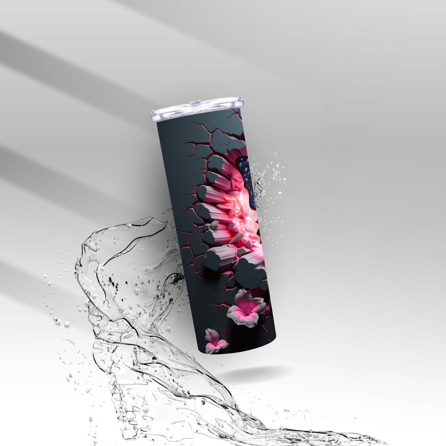 3D Cracked Wall Butterfly, Sublimation Insulated Tumbler