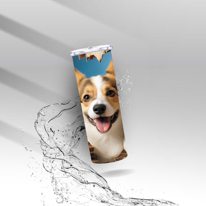 Corgi Dog Face, Sublimation Insulated Tumbler