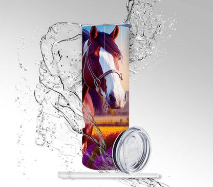 Clydesdale Horse, Sublimated 20 oz Skinny Tumbler