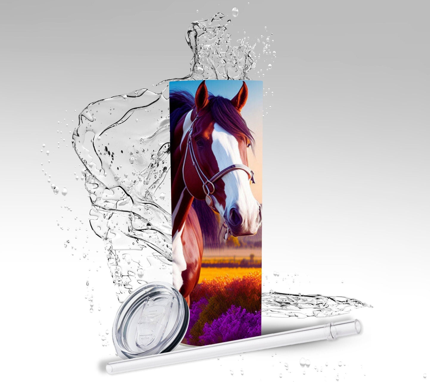 Clydesdale Horse, Sublimated 20 oz Skinny Tumbler