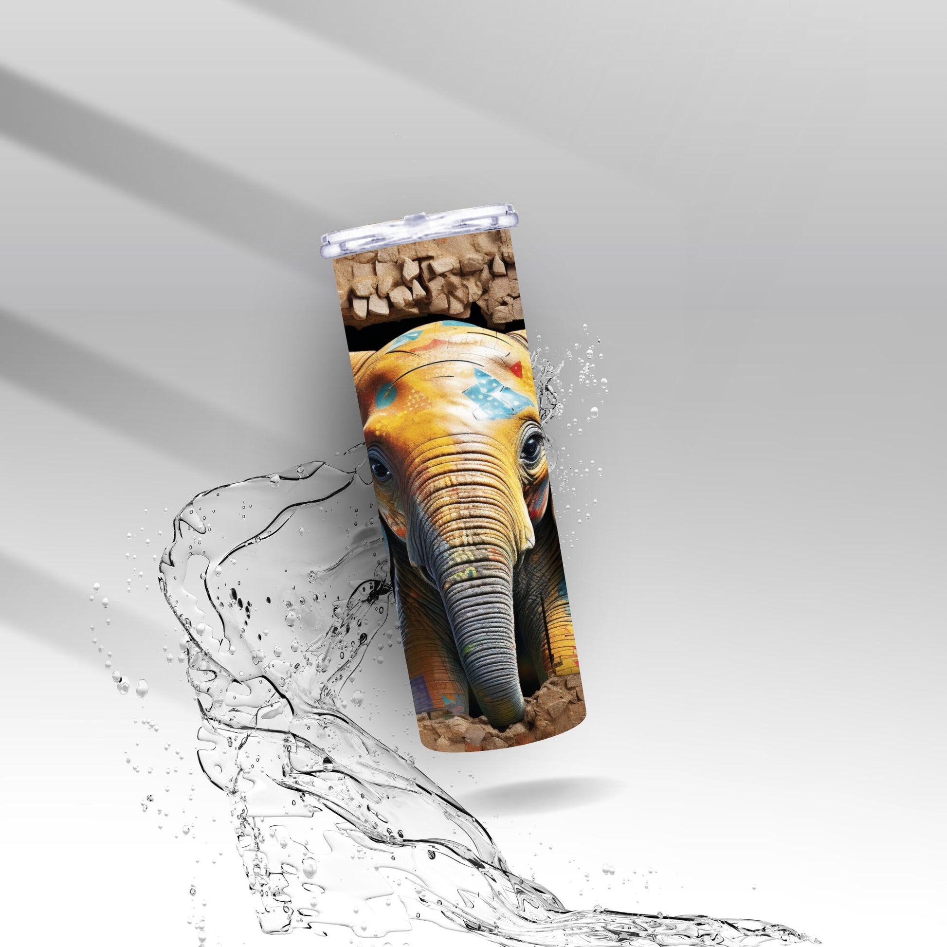 Graffiti Wall Elephant, Sublimation Insulated Tumbler