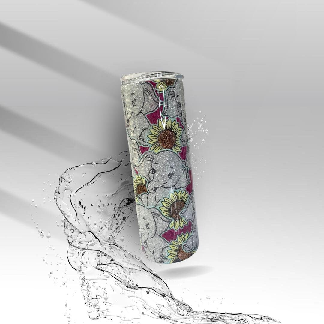 Elephant Sunflower, Epoxy Insulated Tumbler