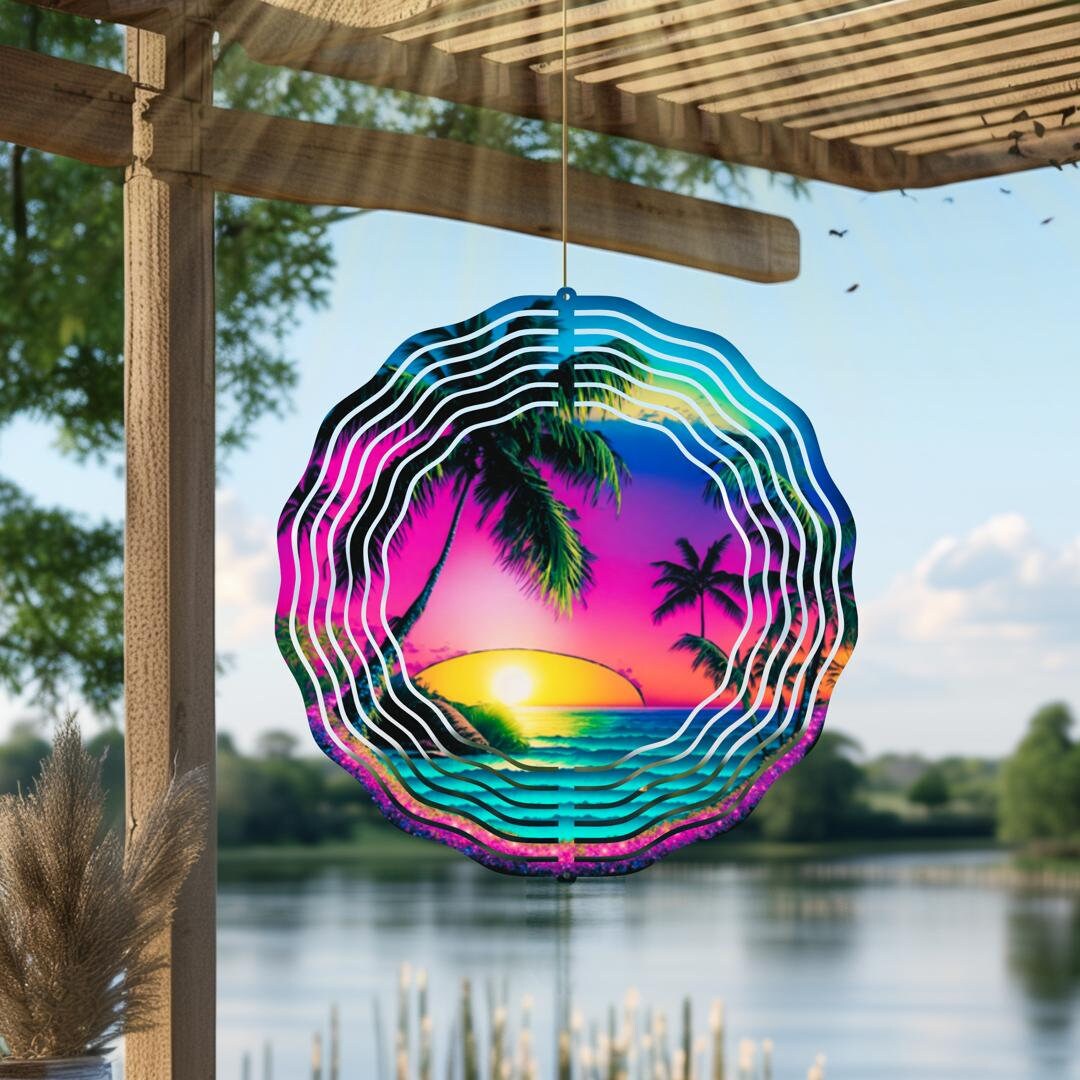 Beautiful Neon Designs, 10 inch Garden Wind Spinner