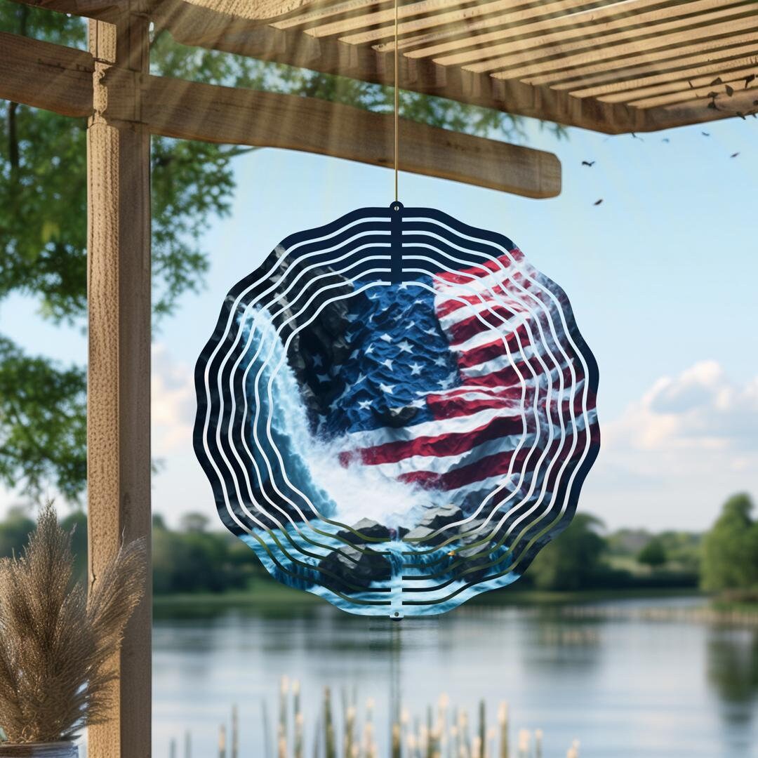 American Flag, 10 inch Garden Wind Spinner