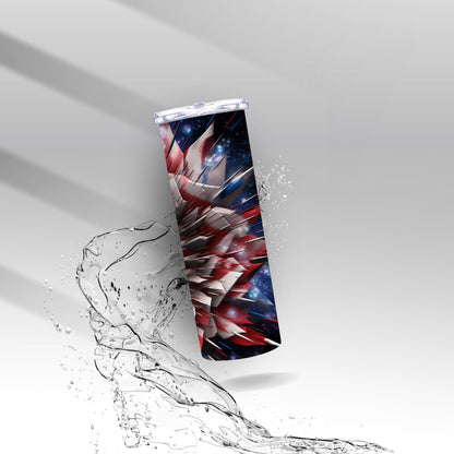 American Fireworks Explosion, Cracked Wall, Sublimation Insulated Tumbler