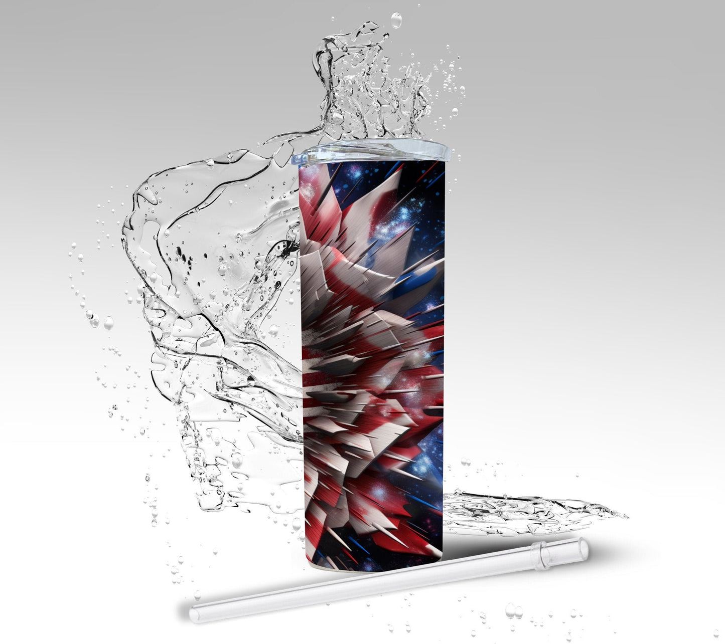 American Fireworks Explosion, Sublimated 20 oz Skinny Tumbler