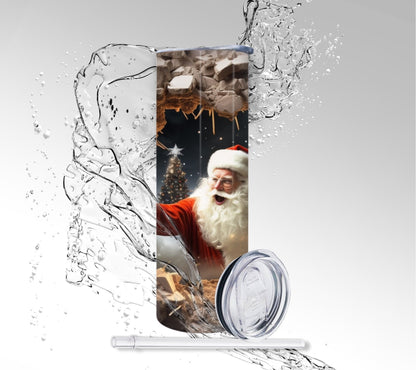 Santa Holiday Cheer, Sublimated 20 oz Skinny Tumbler