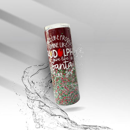 Dance Like Frosty, Glittered Epoxy Insulated Tumbler