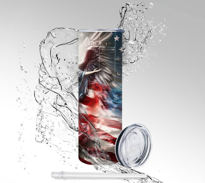 Patriotic Angel, Sublimated 20 oz Skinny Tumbler