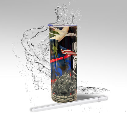 POW/MIA Military, Sublimated 20 oz Skinny Tumbler