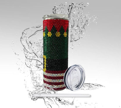 Rhinestone Tumbler: Elf, 20 oz Rhinestone Bling Skinny Tumbler