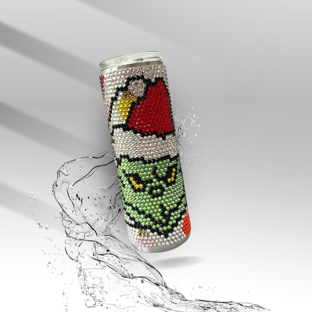 Christmas Grinch, Rhinestone Insulated Tumbler