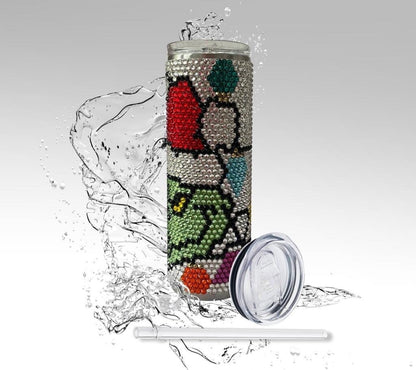 Rhinestone Tumbler: Christmas Grinch, 20 oz Rhinestone Bling Skinny Tumbler