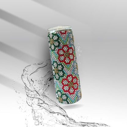 Artistic Flowers, Rhinestone Insulated Tumbler