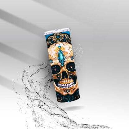 Embroidery Skull, Sublimation Inuslated Tumbler