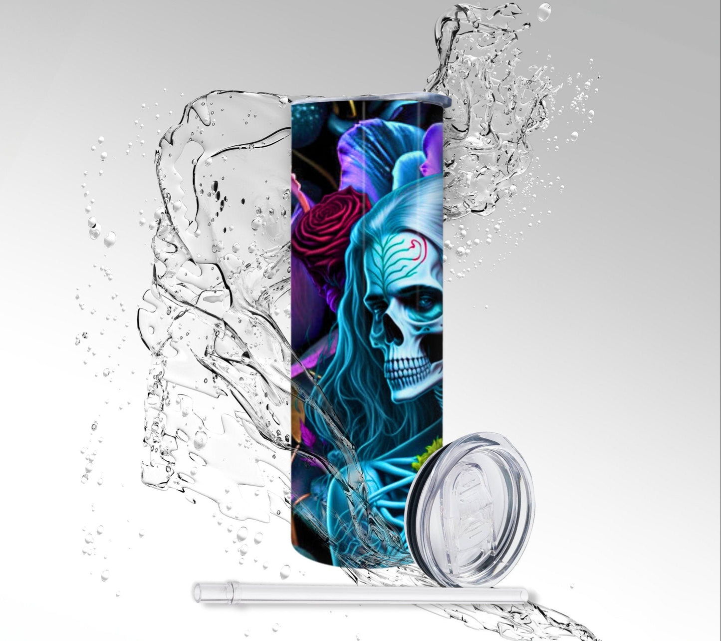 Devil Angel Skeletons, Sublimated 20 oz Skinny Tumbler