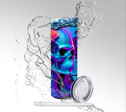 Libra Zodiac Skeleton, Sublimated 20 oz Skinny Tumbler