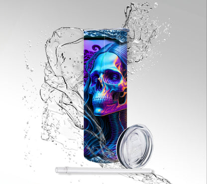 Cancer Zodiac Skeleton, Sublimated 20 oz Skinny Tumbler