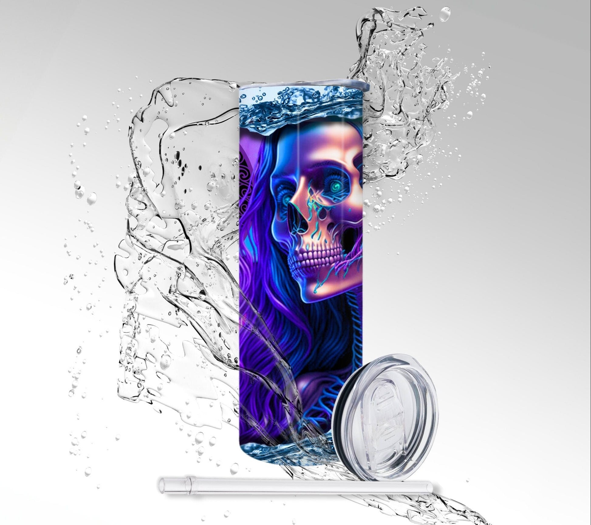 Scorpio Zodiac Skeleton, Sublimated 20 oz Skinny Tumbler