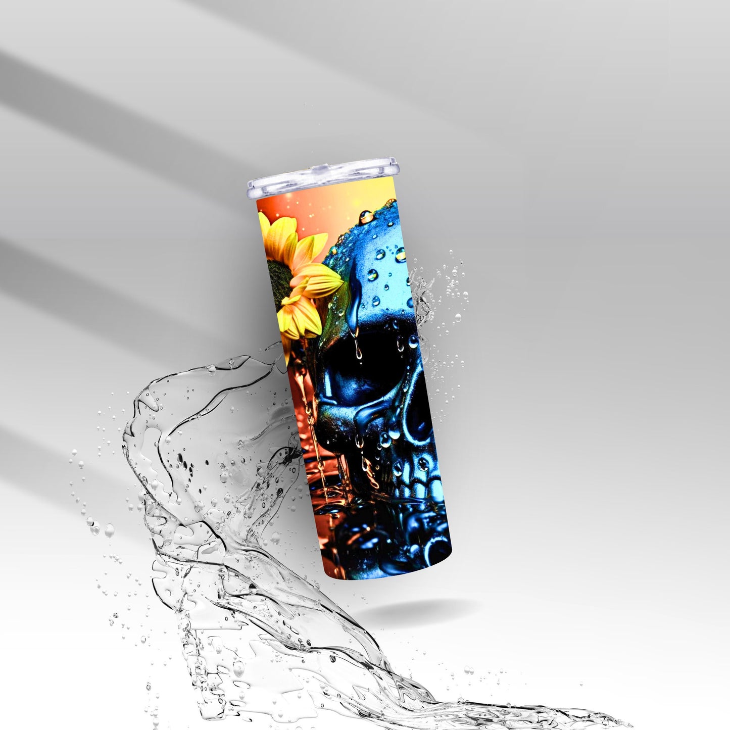 Titanium Sunflower Skull, Sublimation Insulated Tumbler