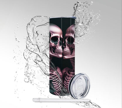 Rose/Gold Skeleton Lovers, Sublimated 20 oz Skinny Tumbler