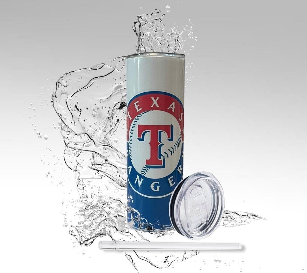 Rangers Design Baseball Tumbler, Texas Sports Sublimation Drinking Cup