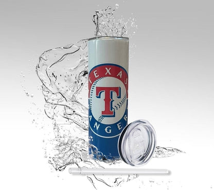 Rangers Design Baseball Tumbler, Texas Sports Sublimation Drinking Cup