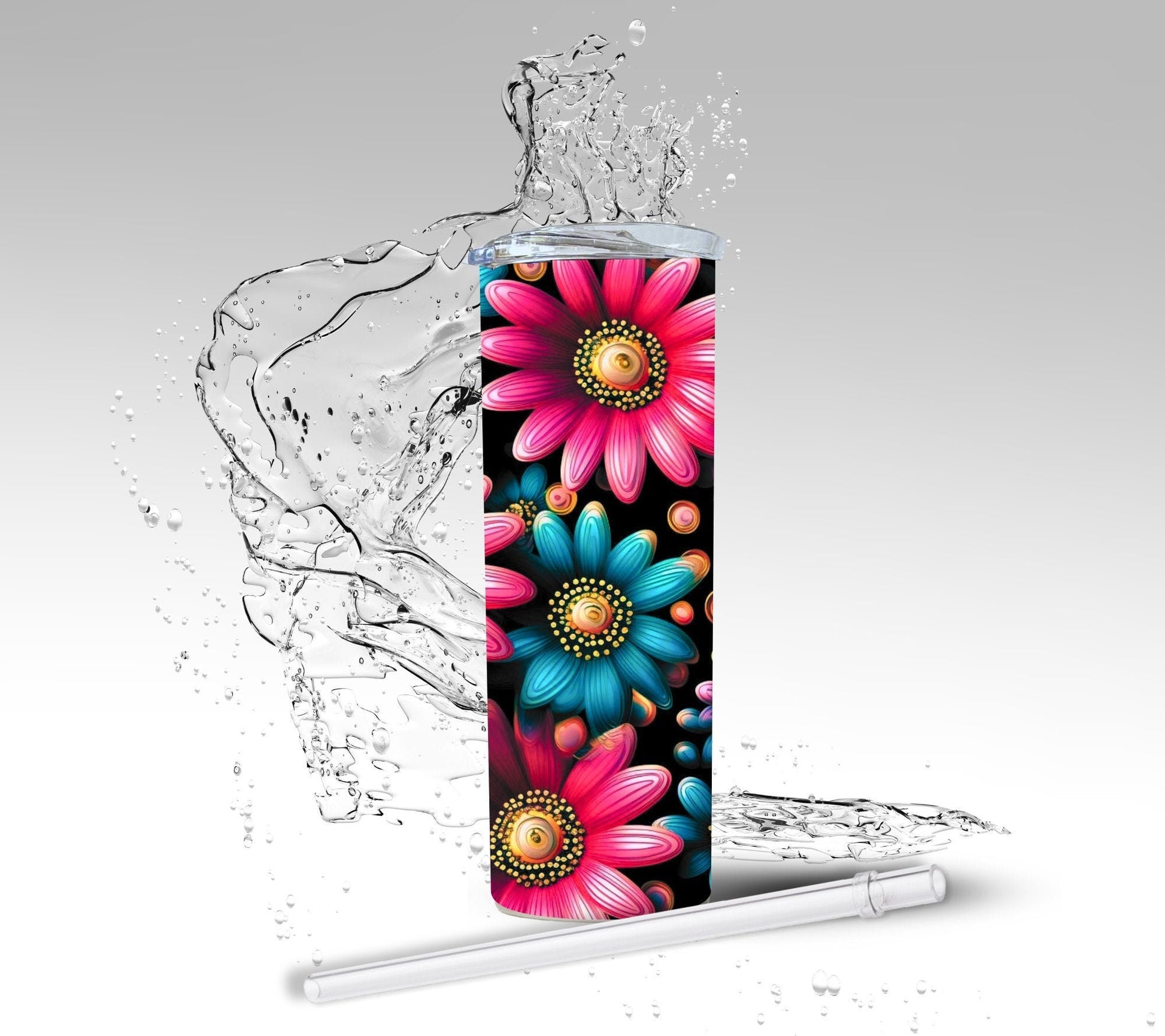 Country Daisies, Sublimated 20 oz Skinny Tumbler