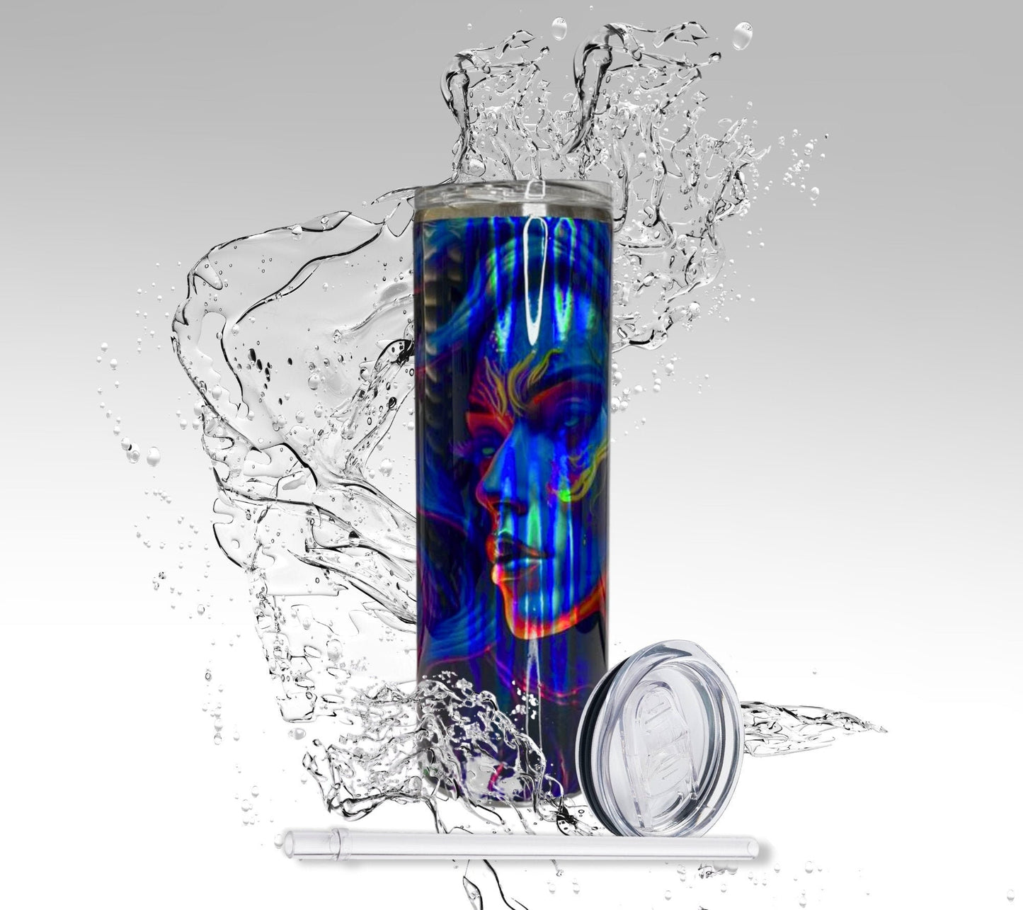 Holographic 80s Mermaid, Sublimated 20 oz Skinny Tumbler