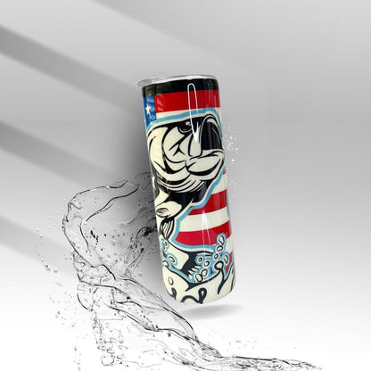 American Flag Fishing, Epoxy Insulated Tumbler