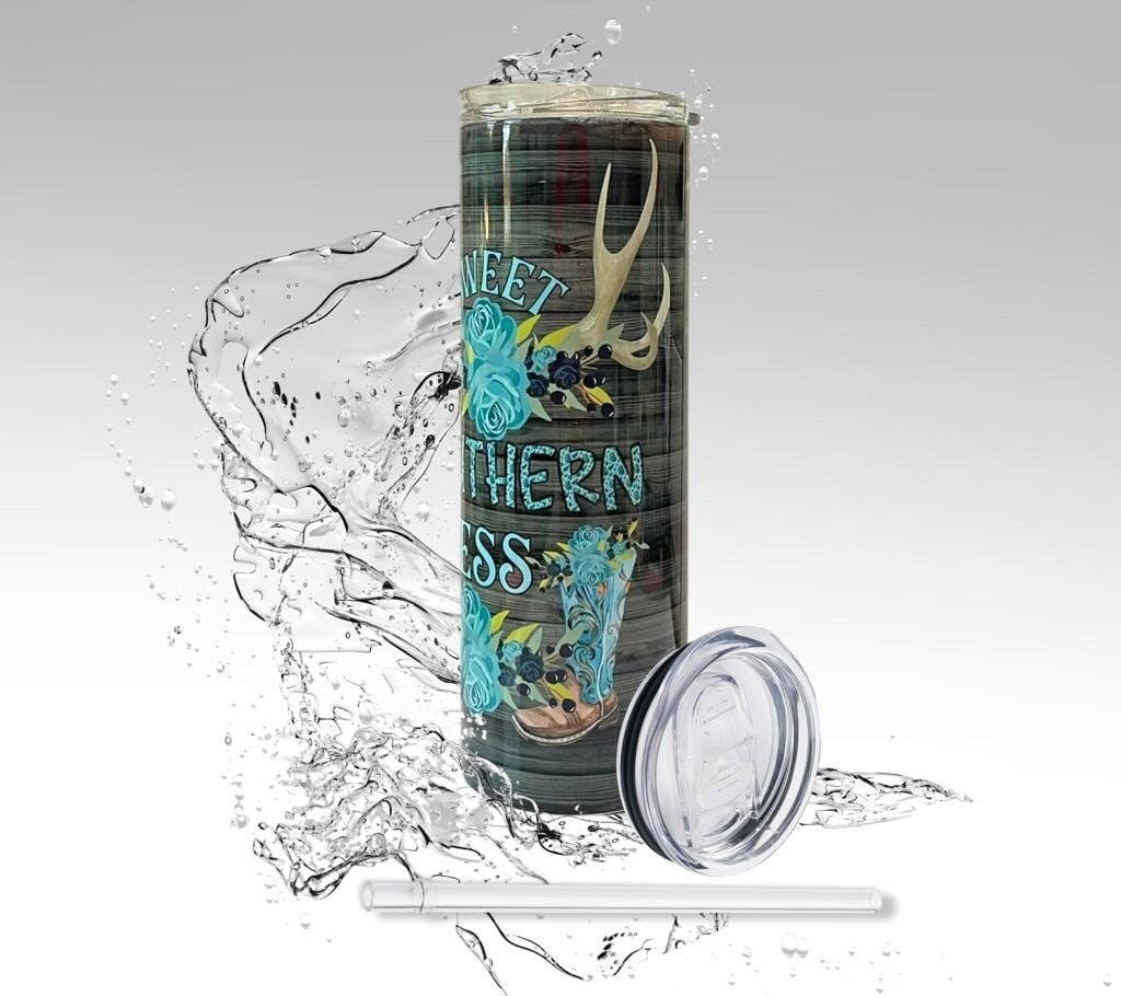 Sweet Southern Mess, 20 Oz Skinny Sublimation Tumbler