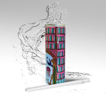 Under the Sea Library, Epoxy 20 oz Skinny Tumbler