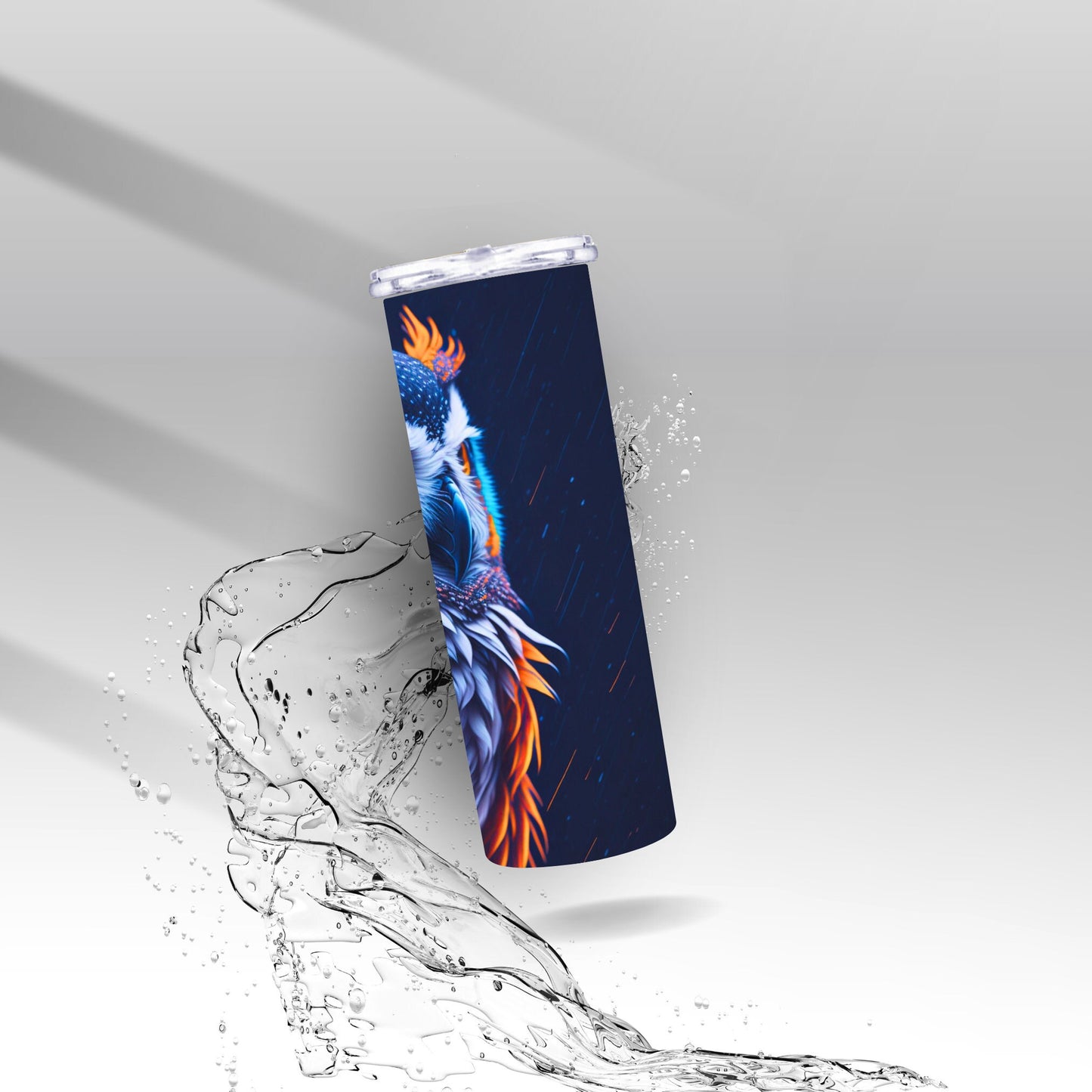 Orange & Blue Night Owl, Sublimation Insulated Tumbler