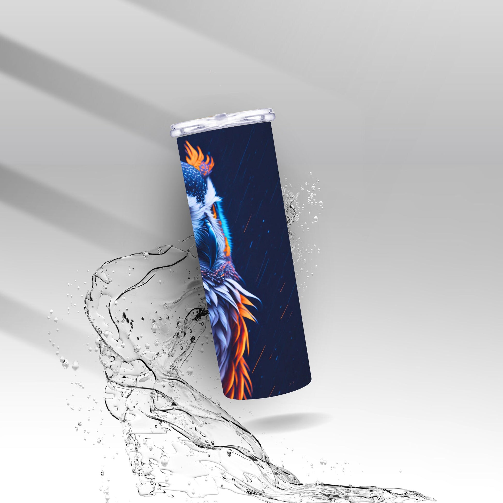 Orange & Blue Night Owl, Sublimation Insulated Tumbler