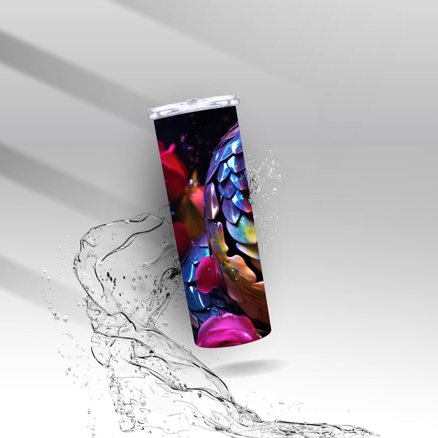 Rainbow Snake & Roses, Sublimated Custom Insulated Tumbler