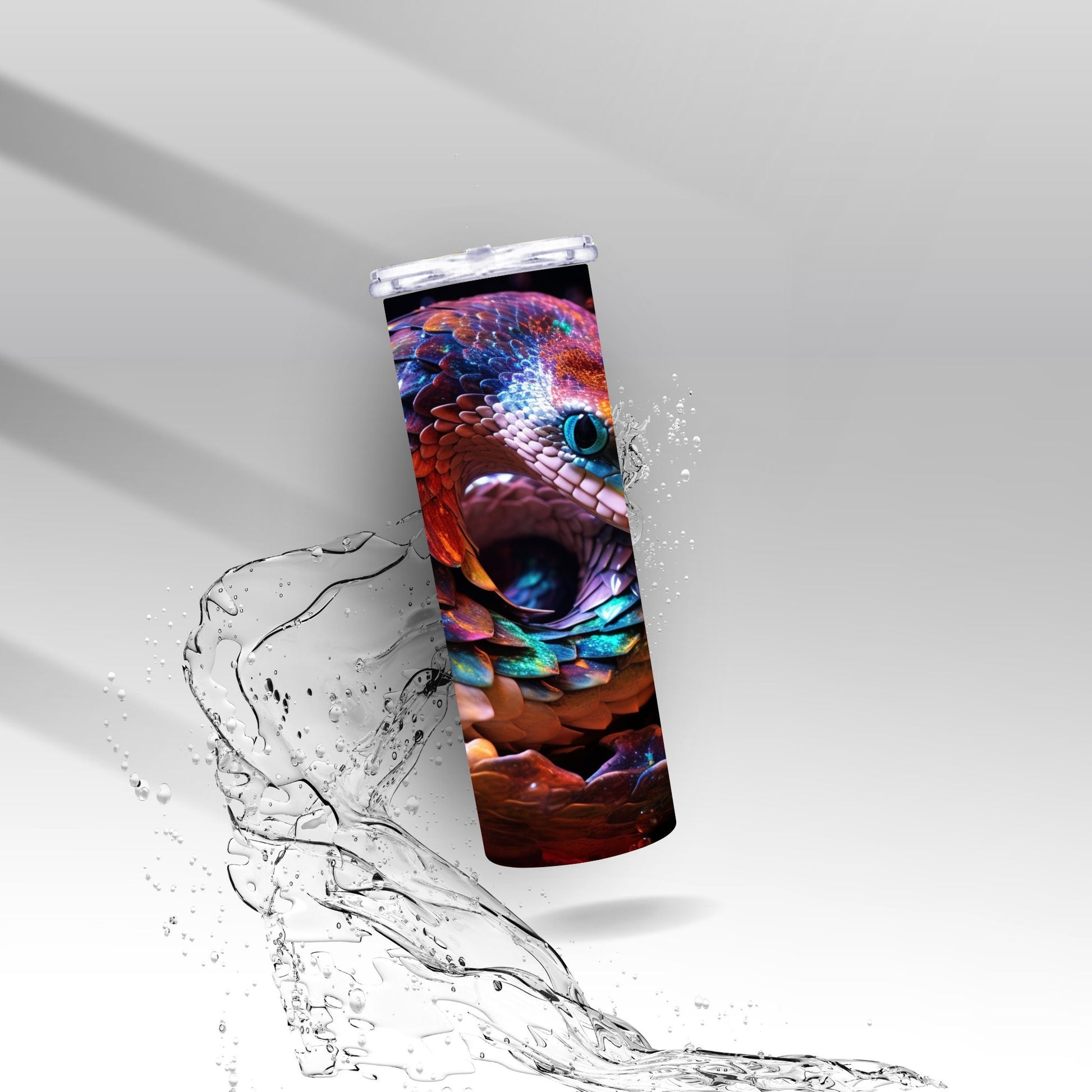 Rainbow Snake & Roses, Sublimated Custom Insulated Tumbler