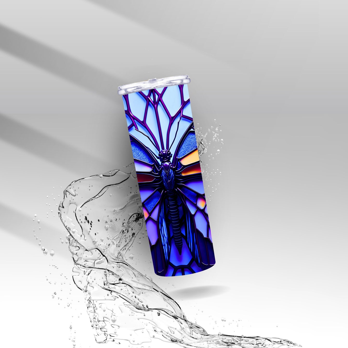 Stained Glass Butterfly, Sublimation Insulated Tumbler