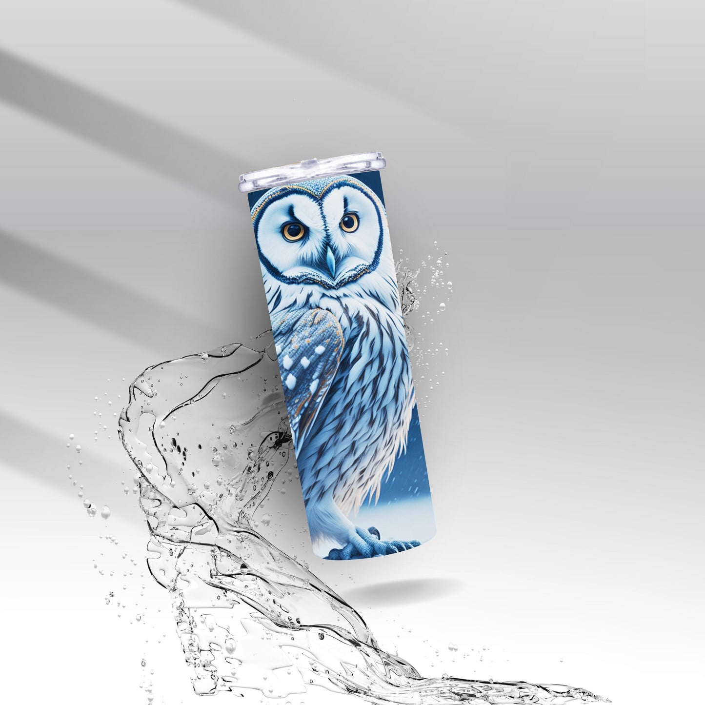 White Snow Owl, Sublimation Insulated Tumbler