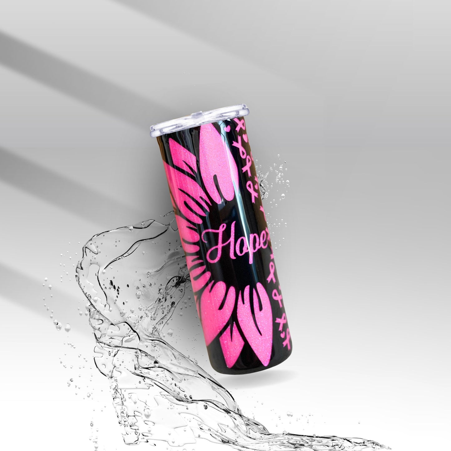 Breast Cancer Ribbon, Epoxy Insulated Tumbler