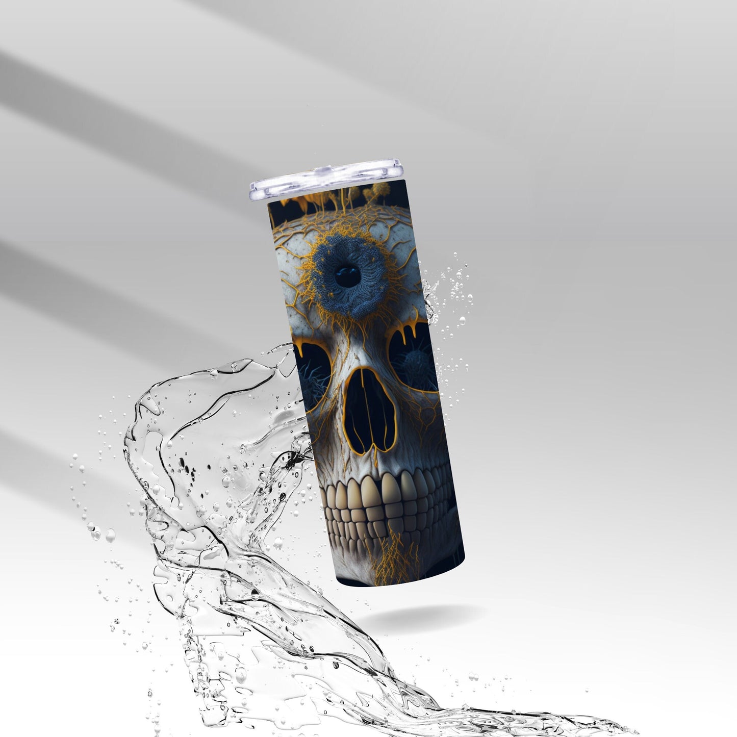 Sunflower Entangled Skull, Sublimation Insulated Tumbler