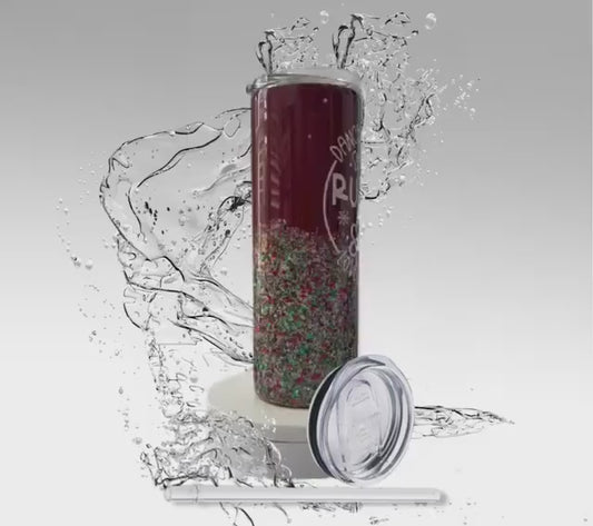 Dance Like Frosty, Glitter Epoxy 20 oz Skinny Tumbler