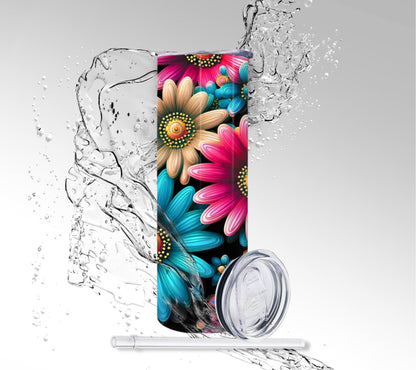 Country Daisies, Sublimated 20 oz Skinny Tumbler