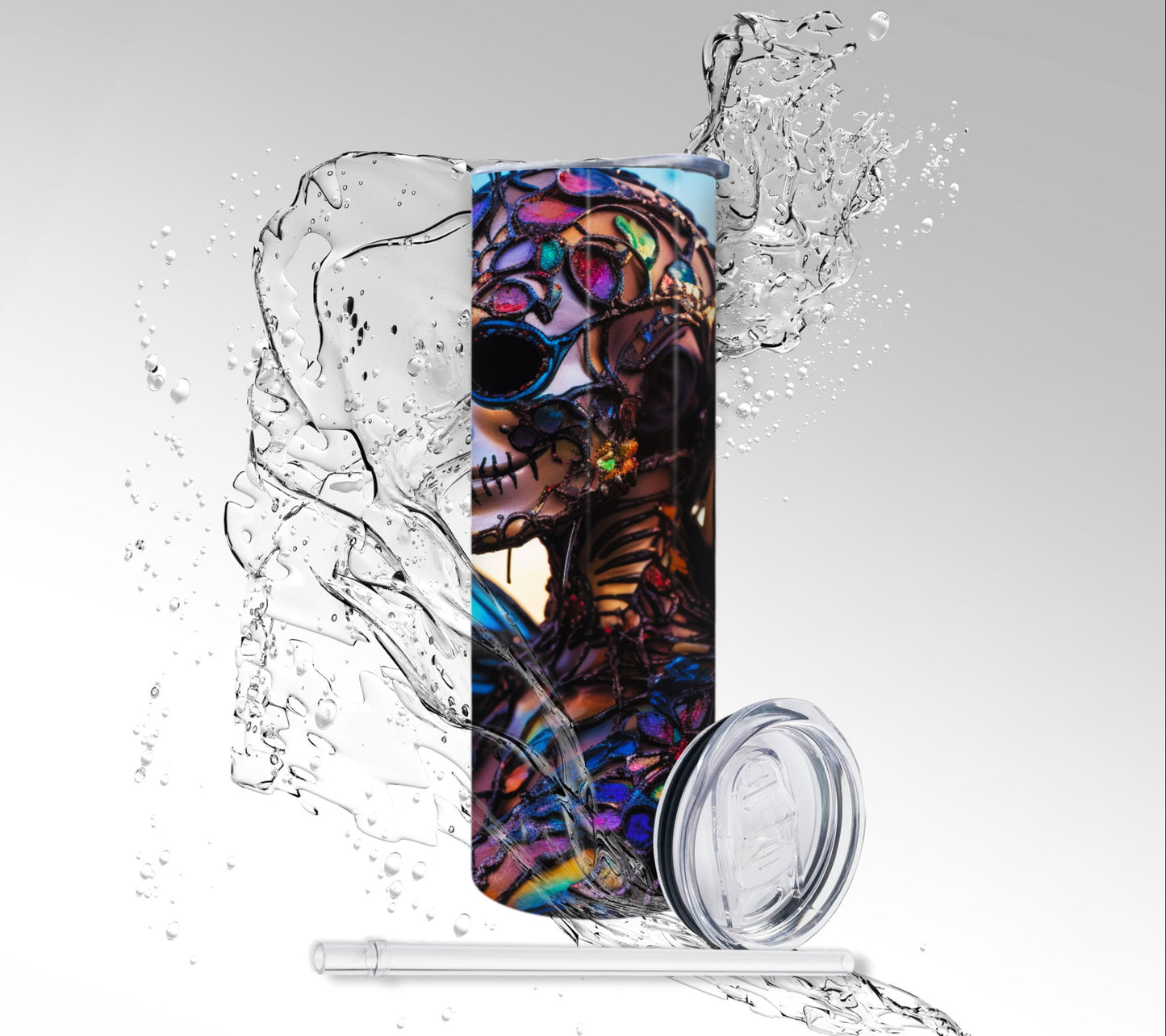 Queen Butterfly Skeleton, Sublimated 20 oz Skinny Tumbler