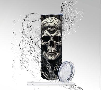 Chained Pirate Skull, Sublimated 20 oz Skinny Tumbler